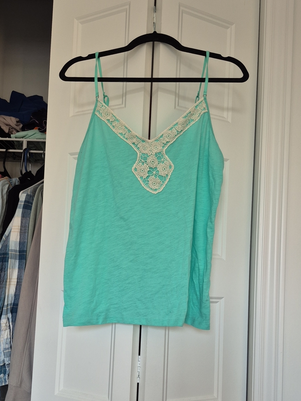 American Eagle Outfitters Mint Green Lace-Trim Camisole Large 2013